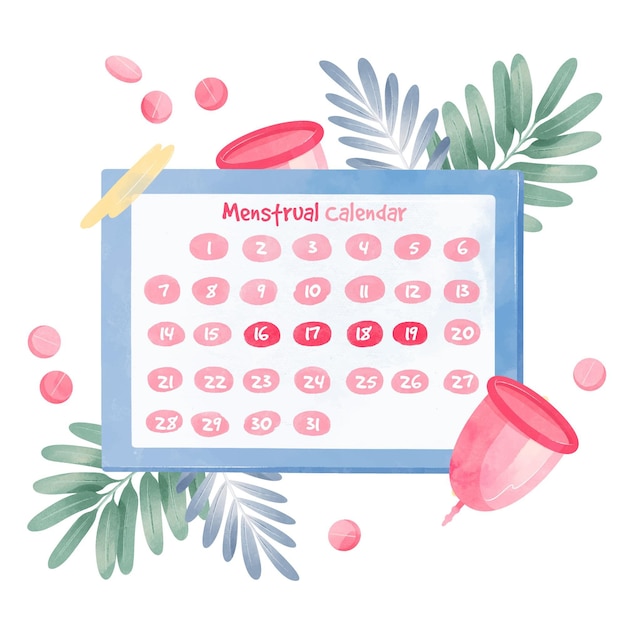 Free vector menstrual calendar concept