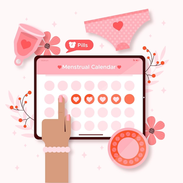 Free vector menstruation calendar concept
