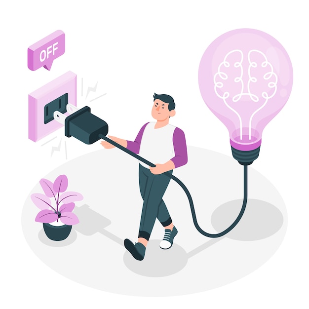 Free vector mental disconnection concept illustration