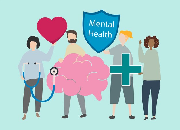Free vector mental health and disorder illustration