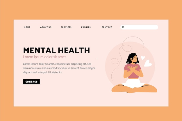 Mental health landing page template