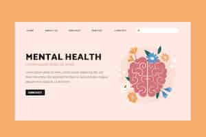 Free vector mental health landing page template