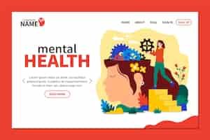 Free vector mental health landing page