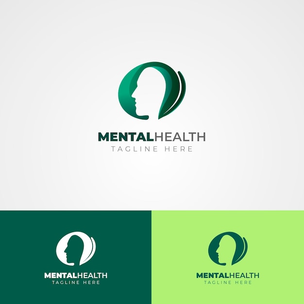 Шаблон логотипа психического здоровья на разных цветах