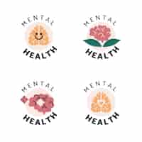 Free vector mental health logos collection