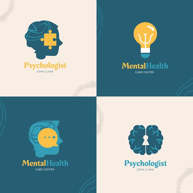 Mental health logos collection