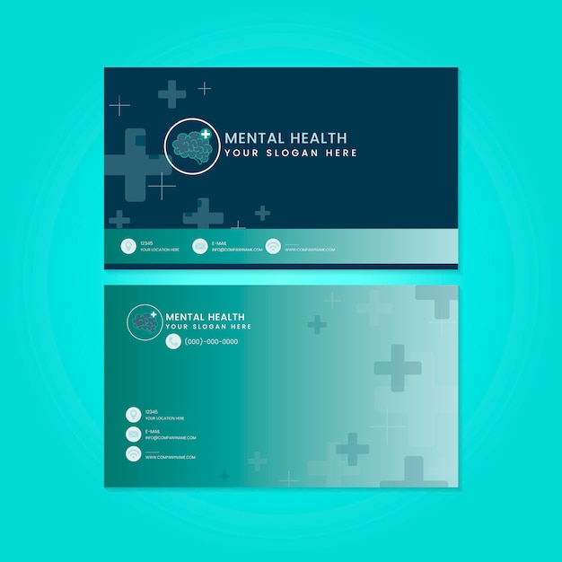 Free vector mental health psychiatrist name card mockup vector