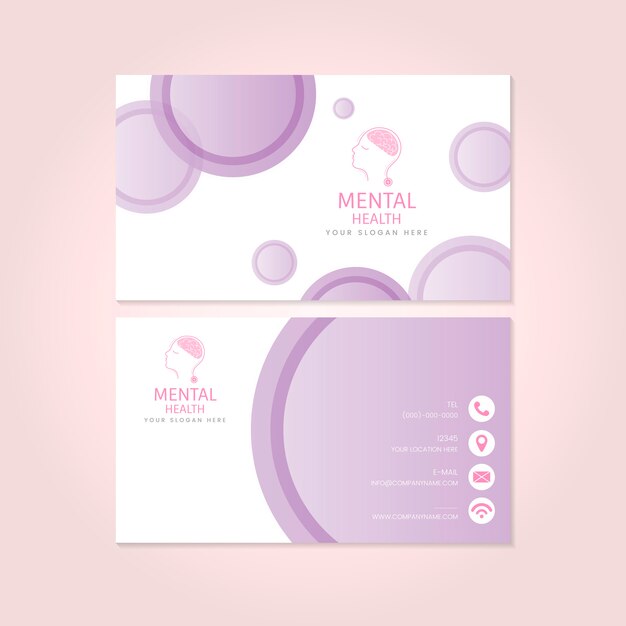 Mental health psychiatrist name card mockup vector