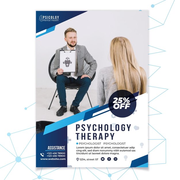 Mental health psychology consult flyer template
