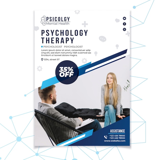 Mental health psychology consult poster template