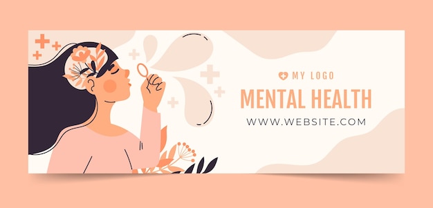 Mental health social media cover template