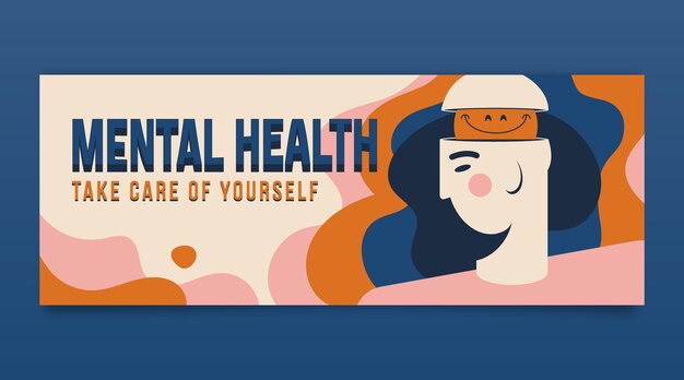 Mental health social media cover template