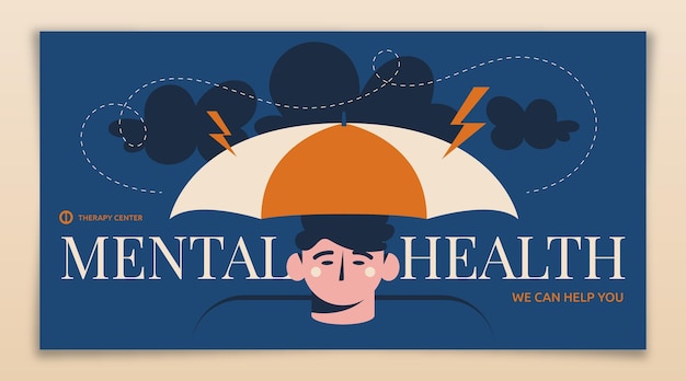 Free vector mental health social media post template