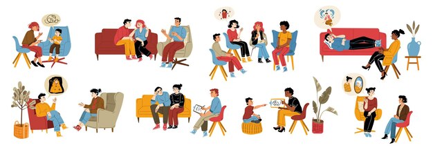 mental therapy health psychotherapy session set