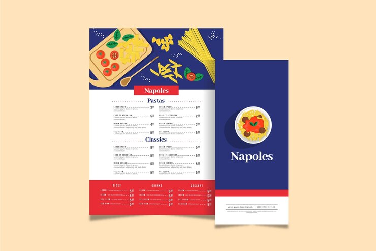 Free Vector menu concept in flat design