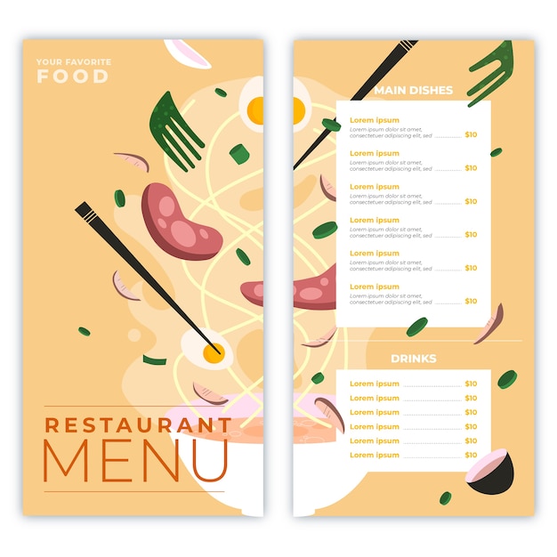 Free vector menu concept template