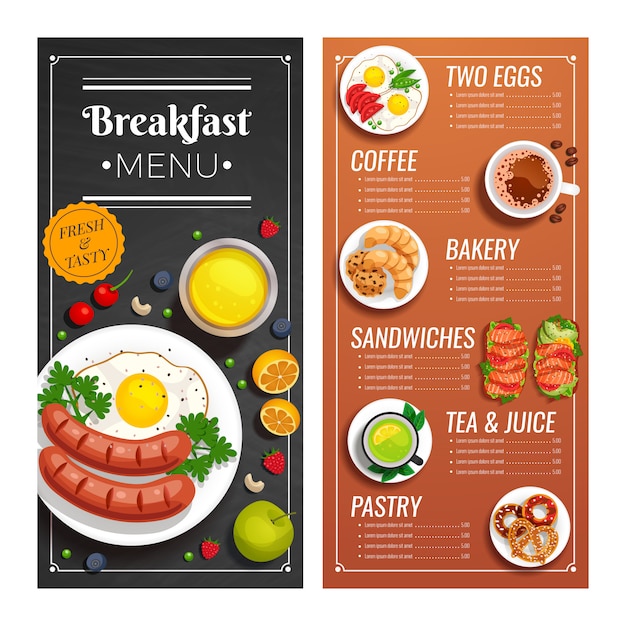 Menu Design For Cafe And Restaurant