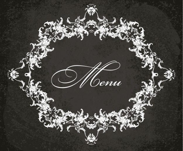 Free vector menu frame in rococo style