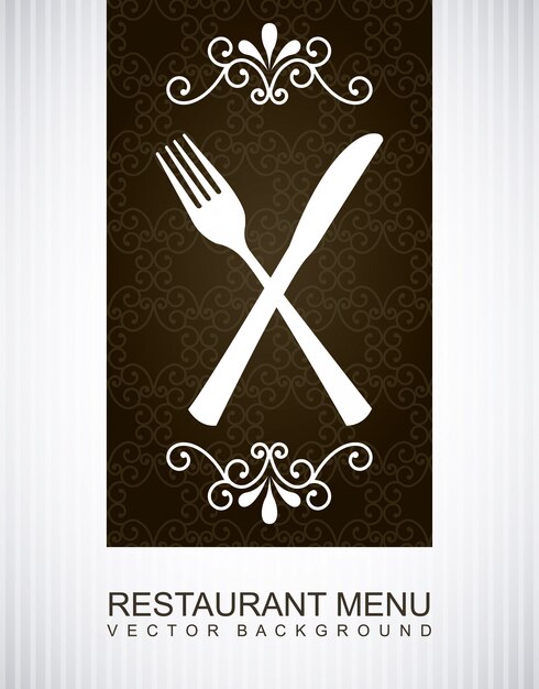 menu over gray background