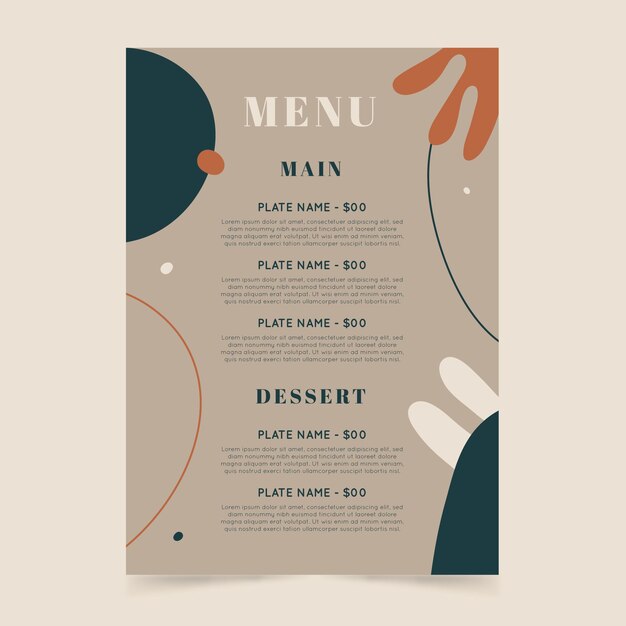 menu template concept