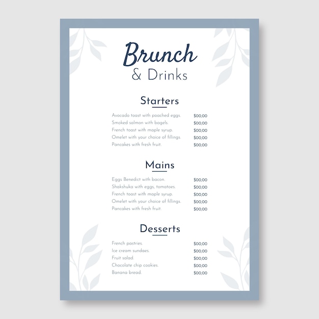 Menu template design