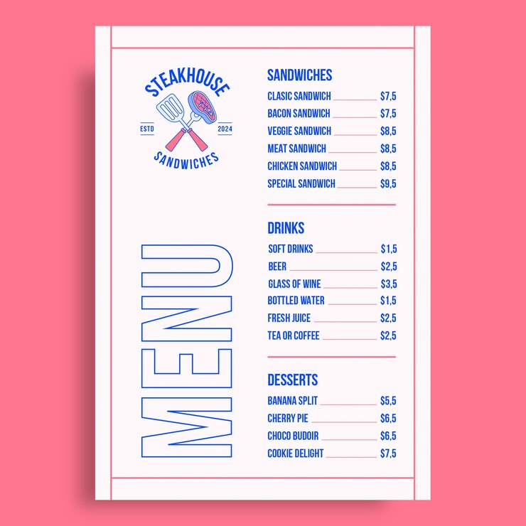 Free Vector menu template design