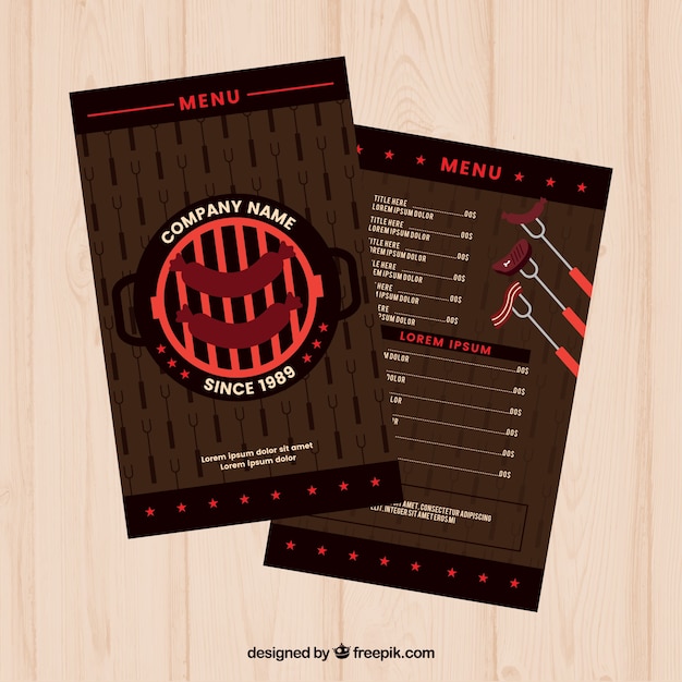 Free Vector | Menu template in flat design
