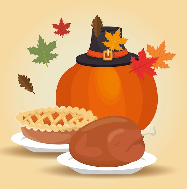 Free vector menu thanksgiving autumn leaves design