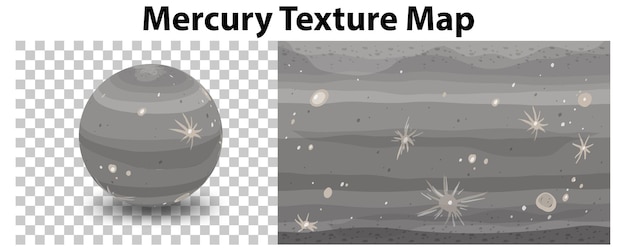 Free vector mercury planet on transparent with mercury texture map