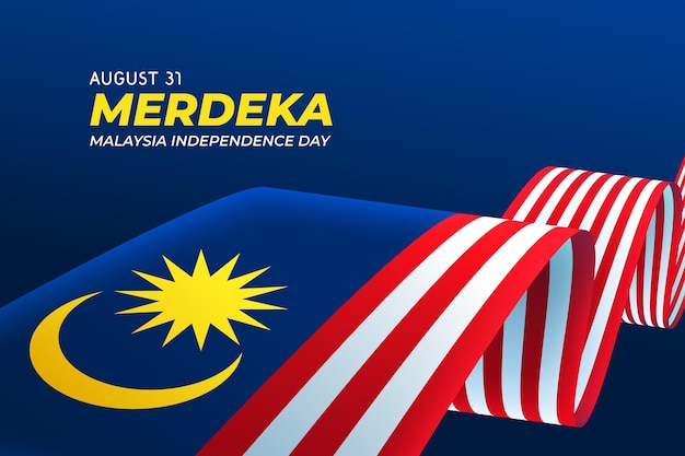 Vettore gratuito festa dell'indipendenza di merdeka malesia
