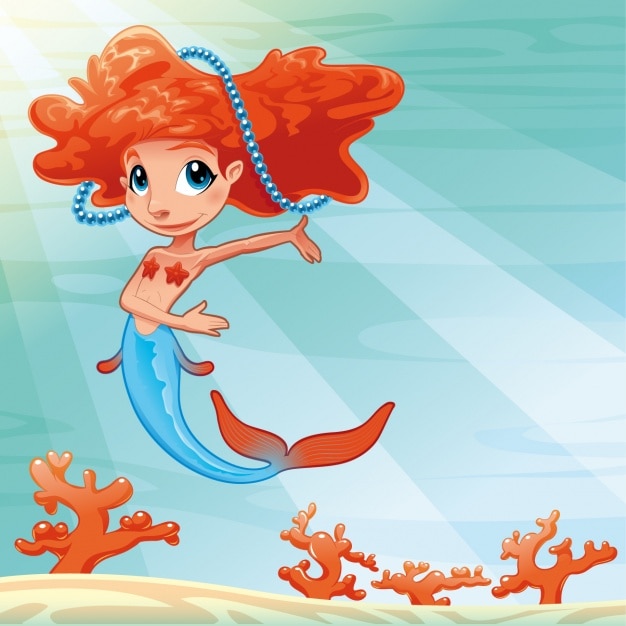 Vettore gratuito disegno di sfondo mermaid