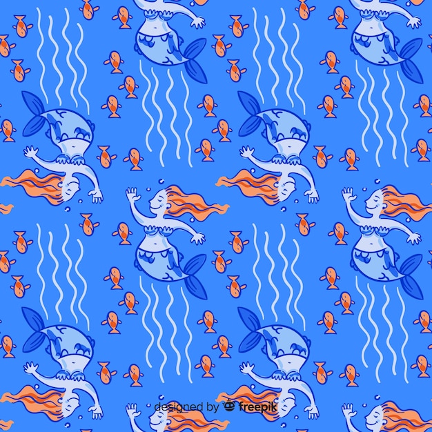 Free vector mermaid patter