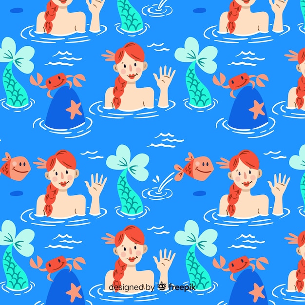 Free vector mermaid patter