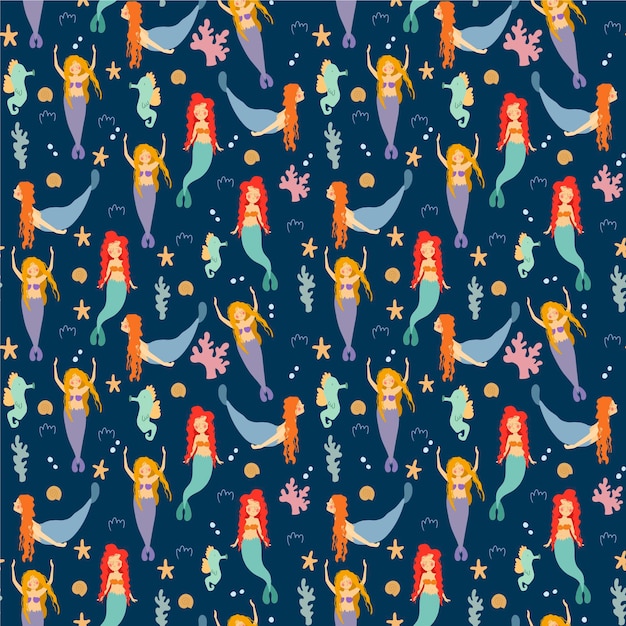 Mermaid pattern marine design