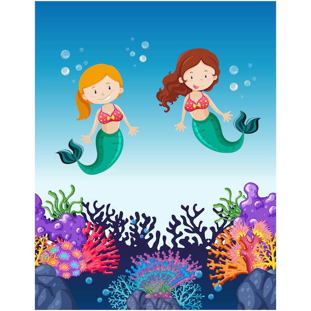 Mermaids background design