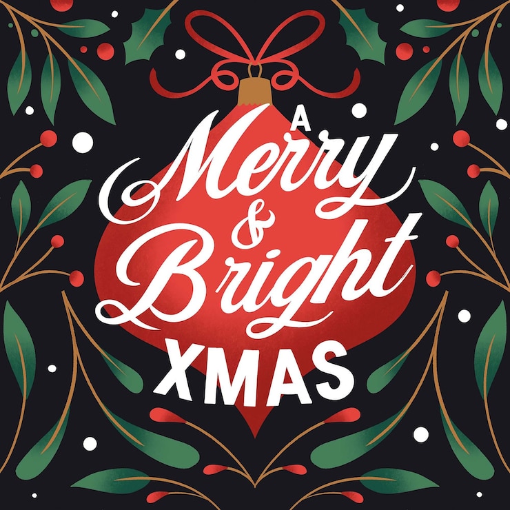 Free Vector merry bright christmas background