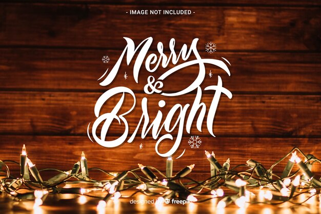 Merry and bright lettering