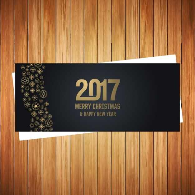 Merry christmas 2017 golden card