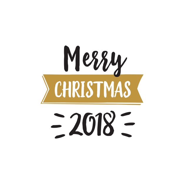 Merry Christmas 2018 celebration lettering