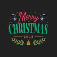 Free vector merry christmas 2018 greeting badge