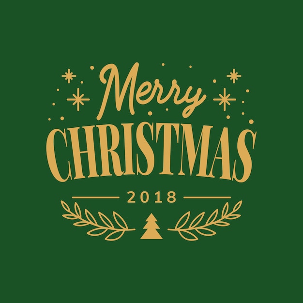 Merry Christmas 2018 greeting badge