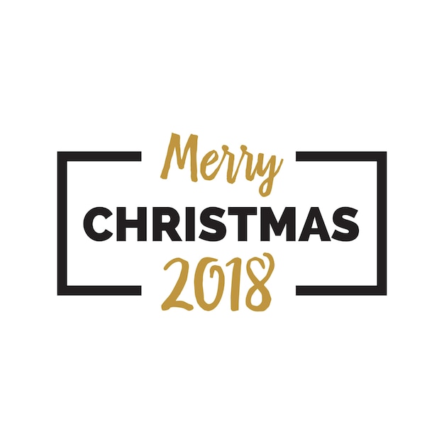 Merry Christmas 2018 lettering in frame