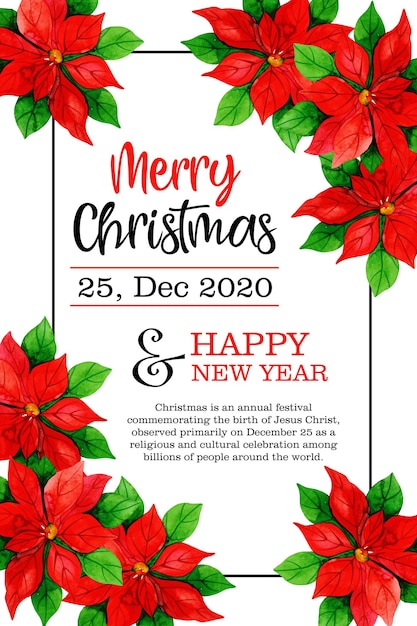 Free vector merry christmas 25 december poster design