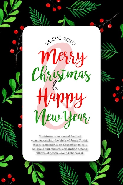 Free vector merry christmas 25 december poster design