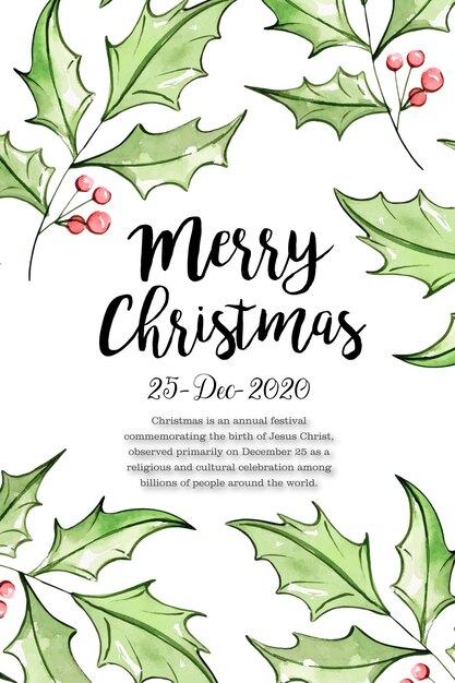 메리 크리스마스 12월 25일 포스터 디자인