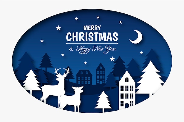 Free vector merry christmas background in paper style