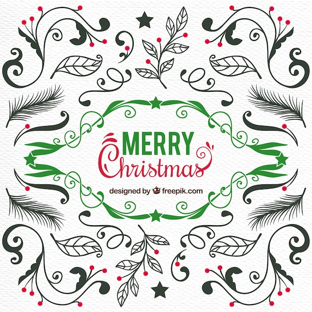 Free vector merry christmas background with decoration