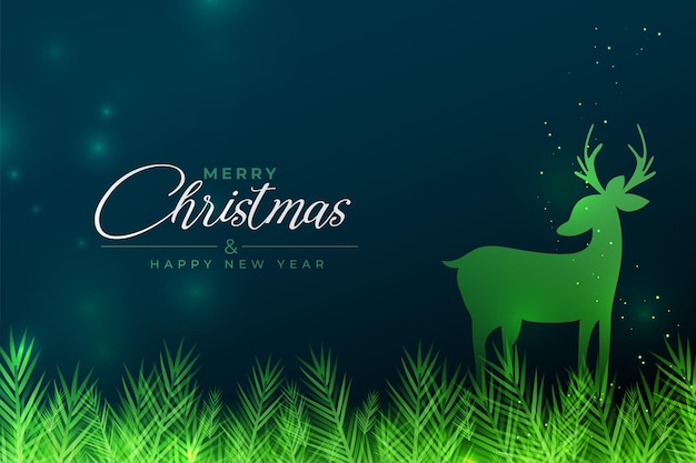 Merry christmas background with deer