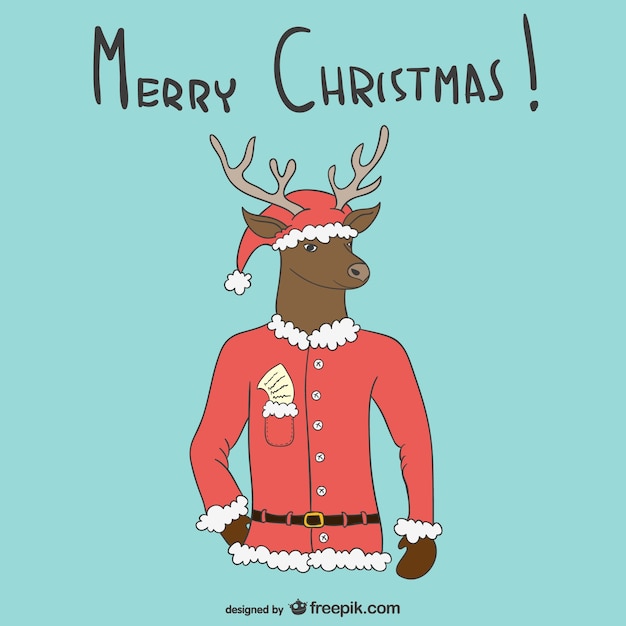 Бесплатное векторное изображение Счастливого рождества фон с лосем