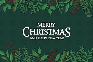 Merry christmas background with flat design